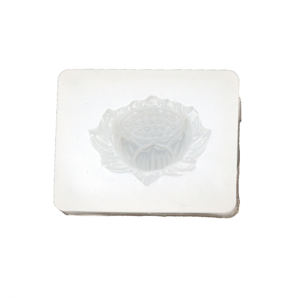 Silicone mold /shape/ 43x34x15 mm 3 D lotus flower for cake decorations, DIY candle, soap making