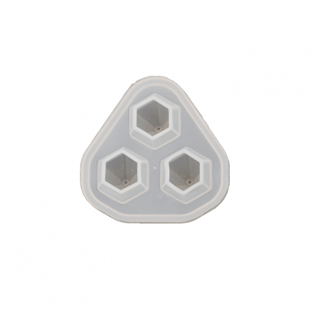 Silicone Mold, 45x47x20 mm, 3 Diamonds - 18x20 mm