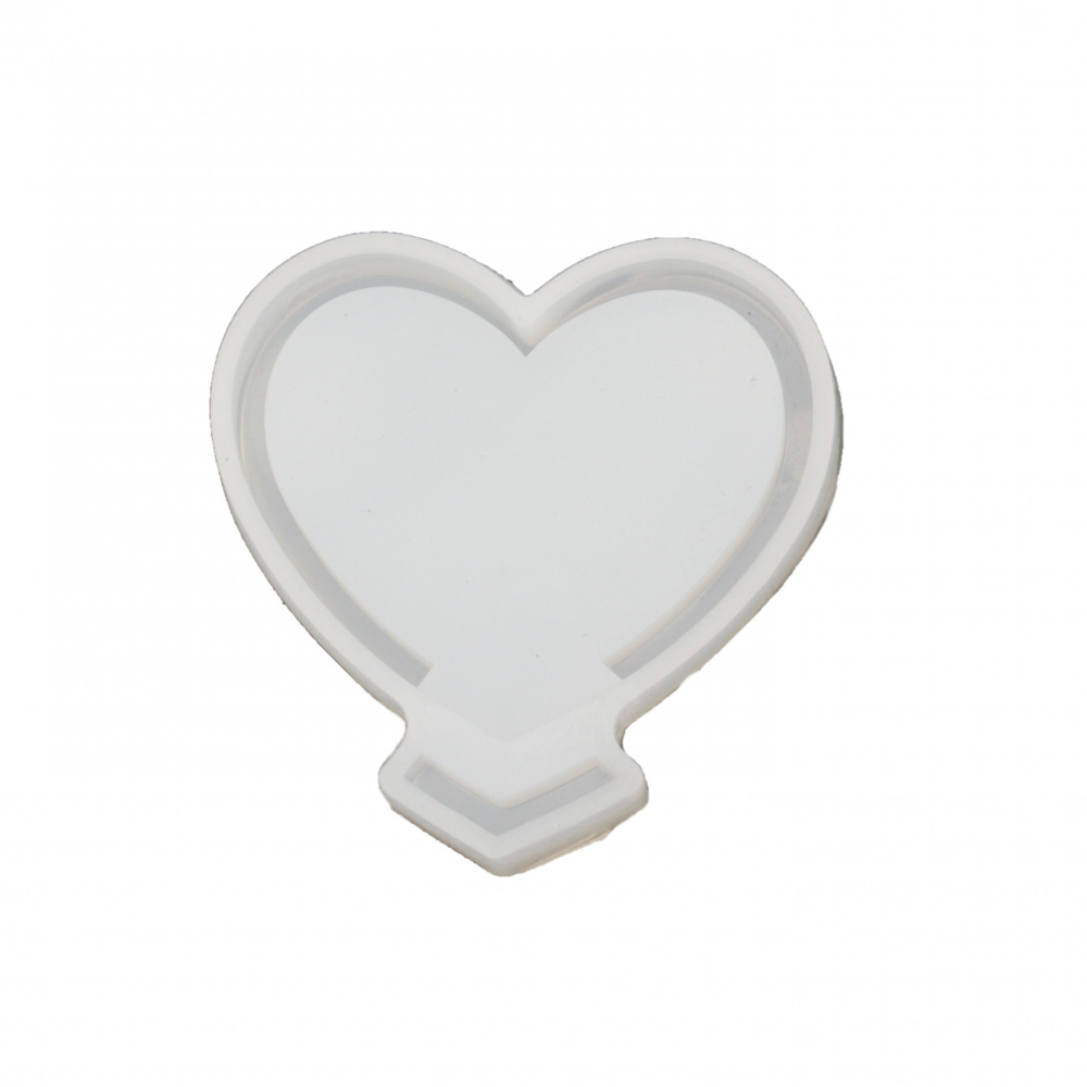 Silicone mold 2 parts /shape/ 65x65x10 mm heart for party cake, biscuits decoration