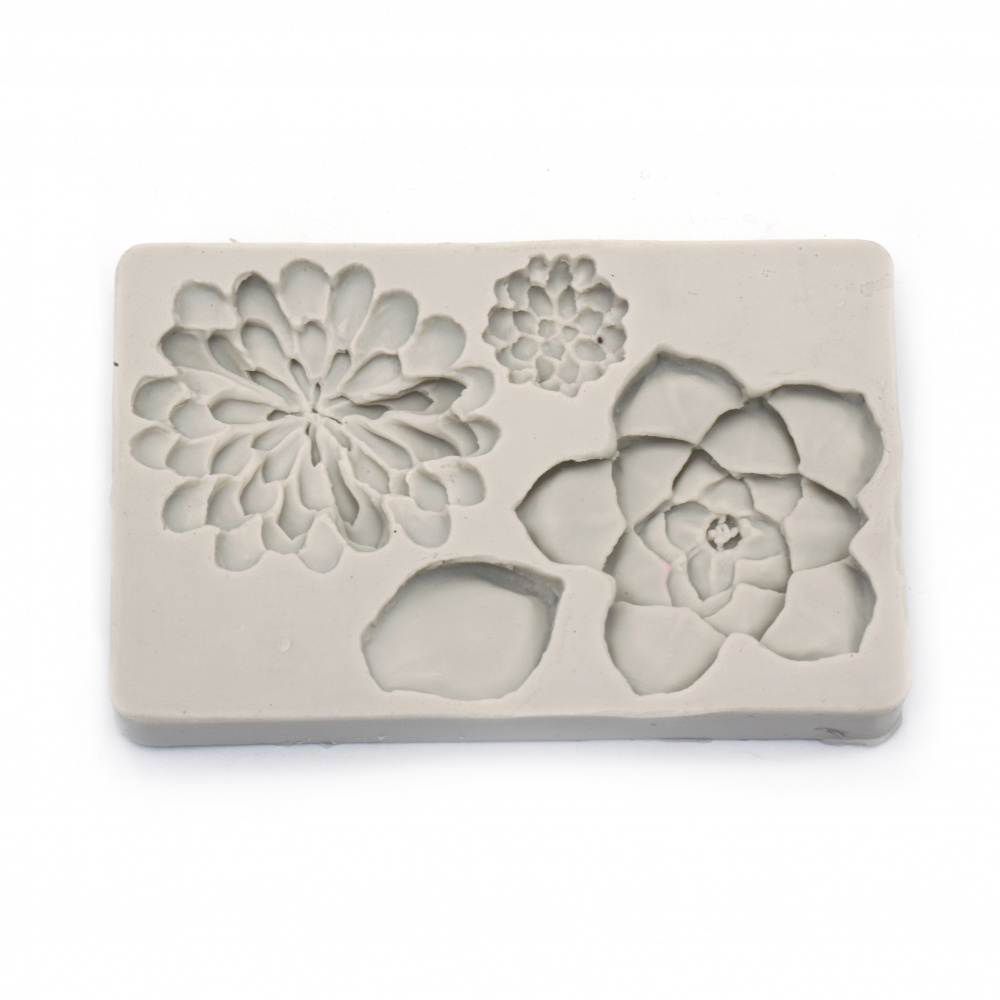 Silicone Mold 138x90x16 mm 3D Flowers