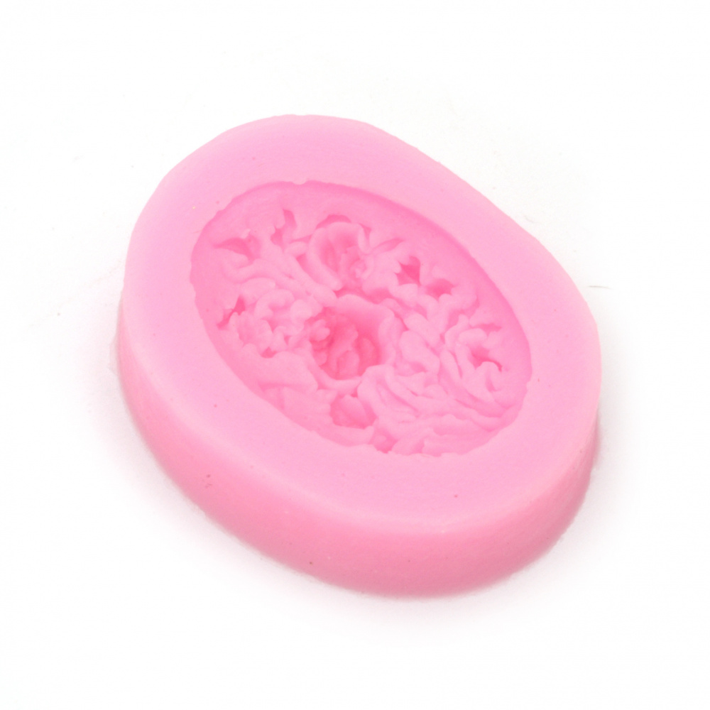 Silicone mold /shape/ 35x45x14 mm peony for polymer clay crafts