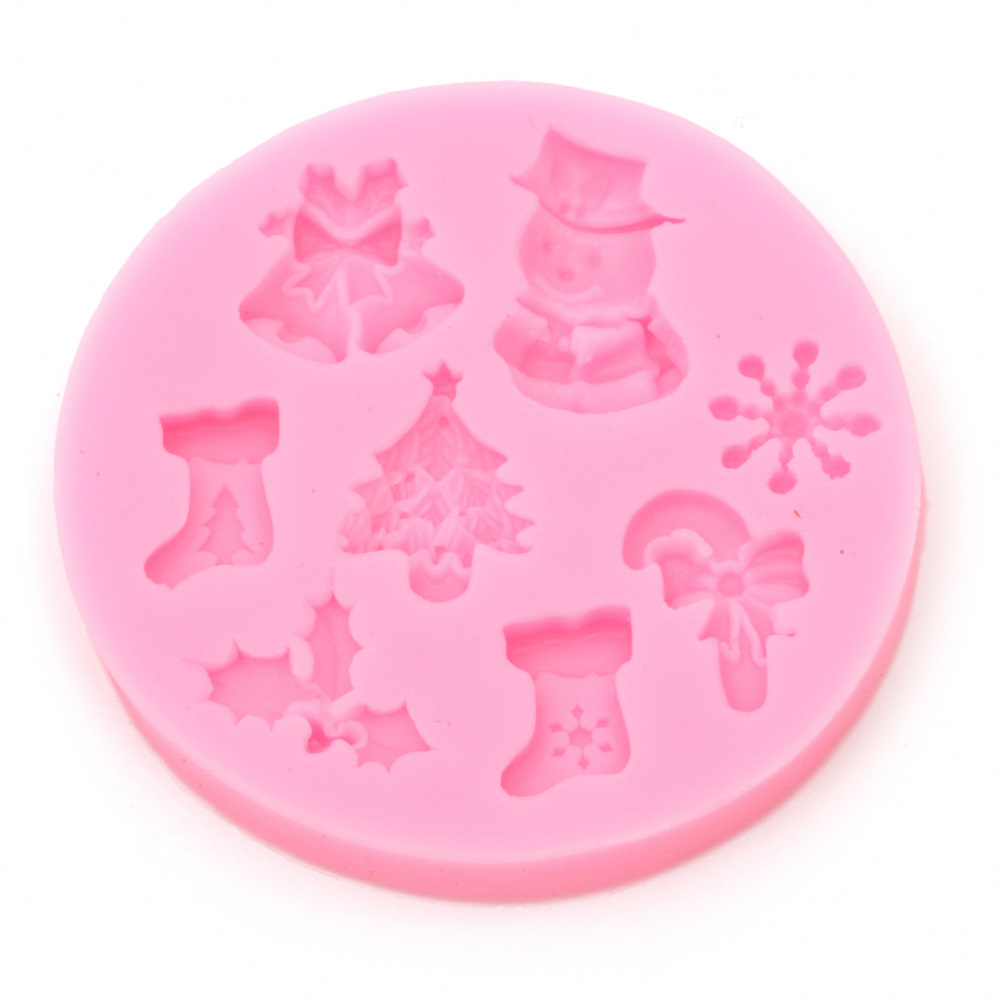 Silicone mold /shape/ 70x70x10 mm Christmas ornaments for decoration with fondant, chocolate or polymer clay crafts