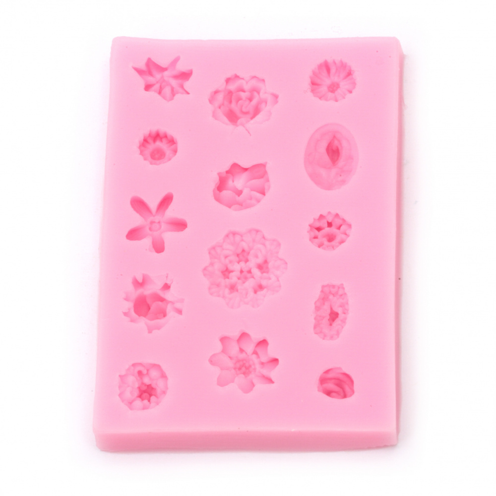 Silicone Mold/Shape, 60x85x10 mm, Flowers
