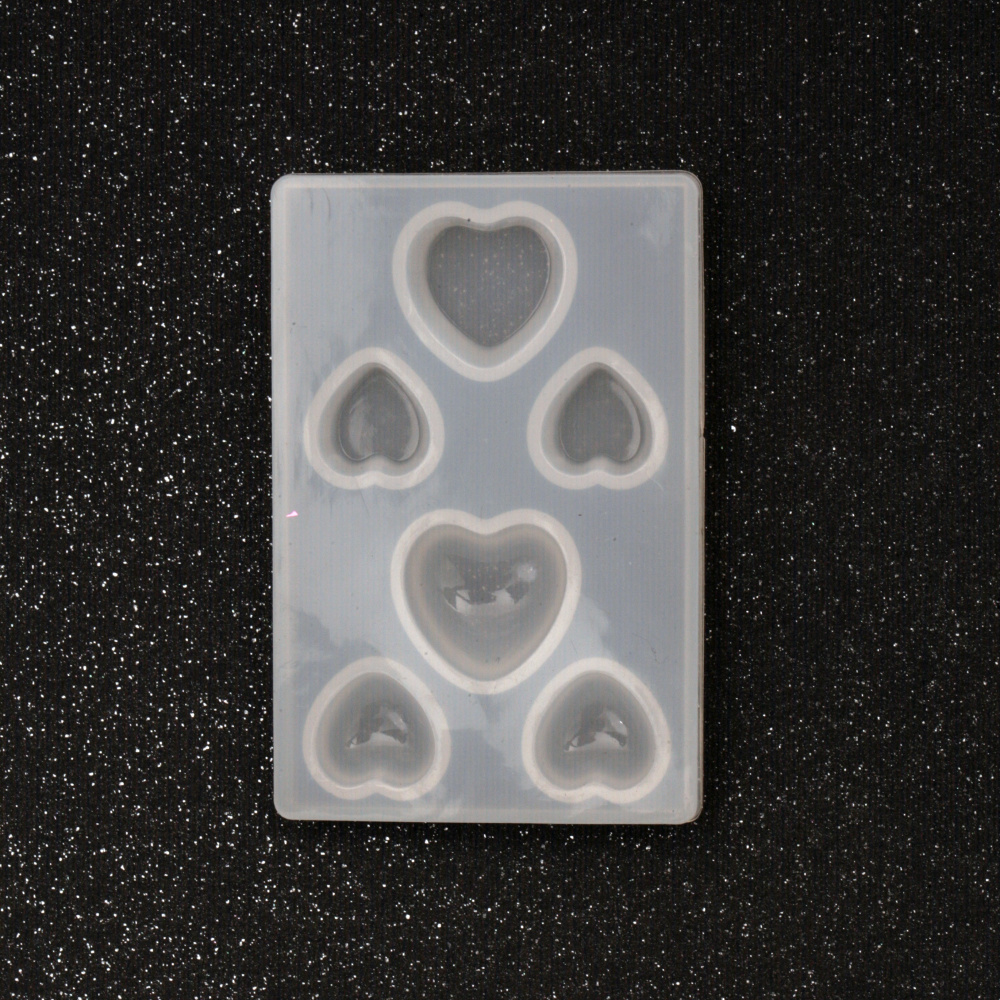 Silicone Мold 64x43x7 mm, Hearts