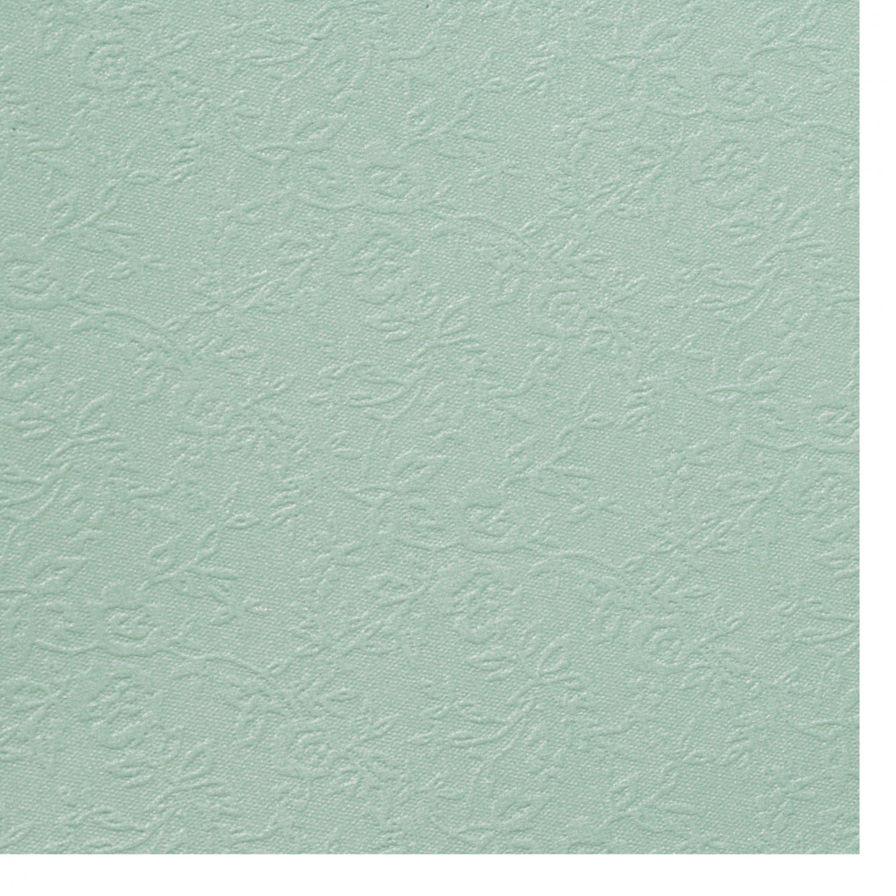 Картон перлен едностранен релефен с цветя 210 гр/м2 А4 (21x 29.7 см) цвят тюркоаз -1 брой