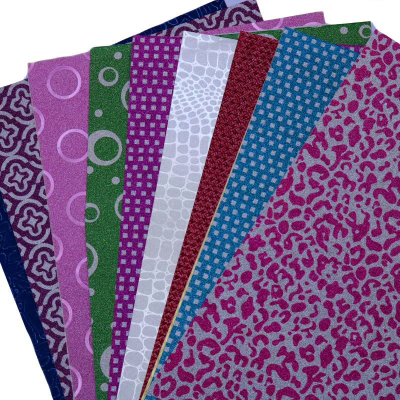 A4 paper (21x29.7 cm), 80 gsm, self-adhesive with glitter coating and various designs - 10 sheets