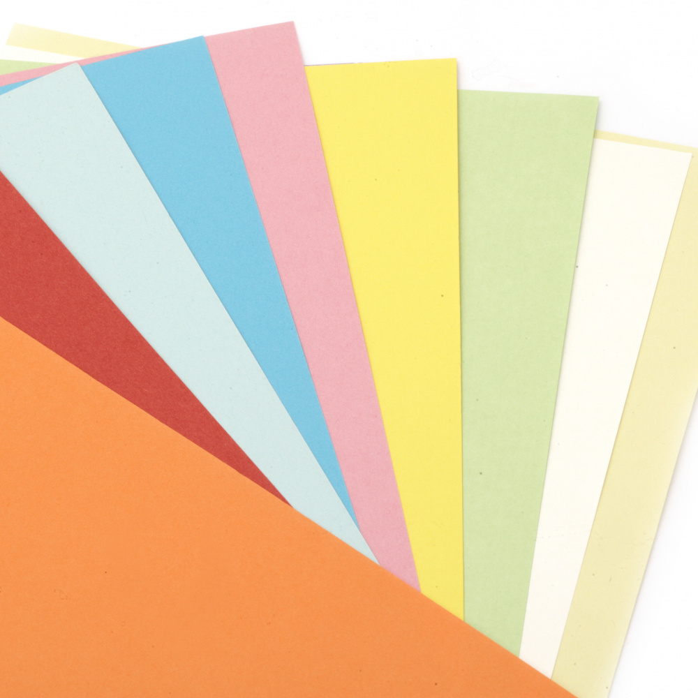 Double-sided Colored Paper for Card Making, Albums, Crafts for Kids / 120 g/m2; A4 (21/ 29.7 cm); MIX - 10 sheets