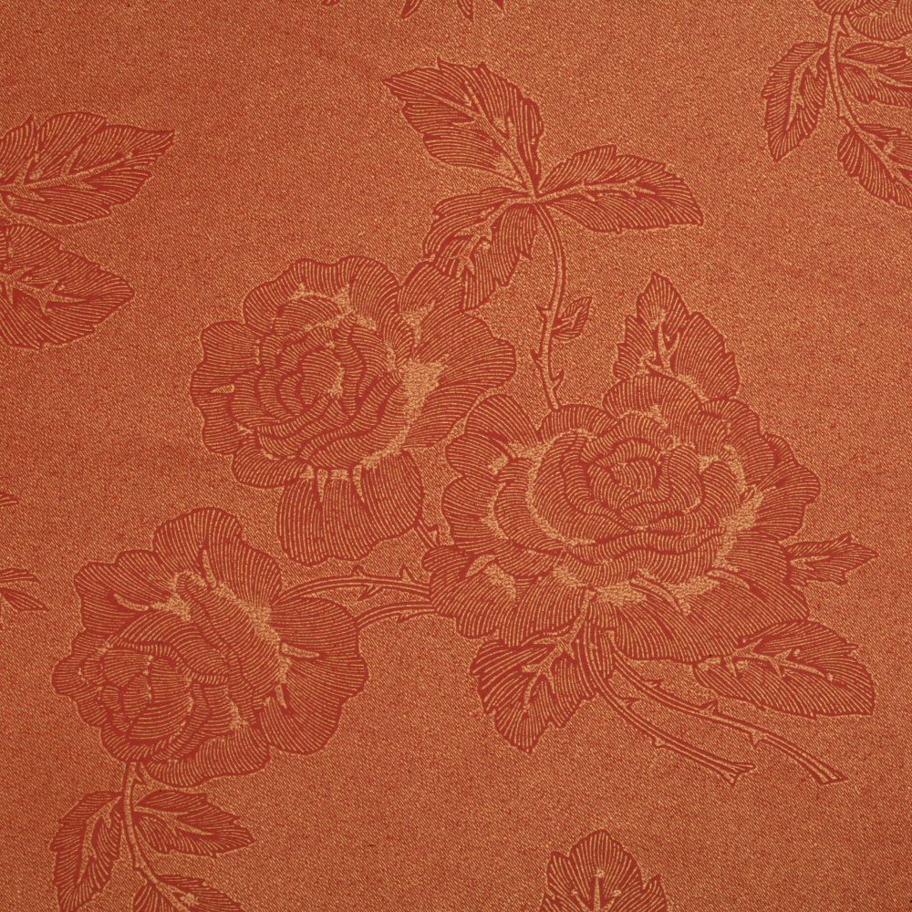Pearl paper single-sided embossed with roses 120 g / m2 50x78 cm red -1 piece