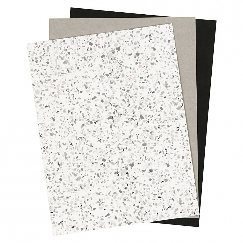 Faux Leather Paper, 21x27.5 cm + 21x28.5 cm + 21x29.5 cm, Thickness 0.55 mm - 3 Sheets