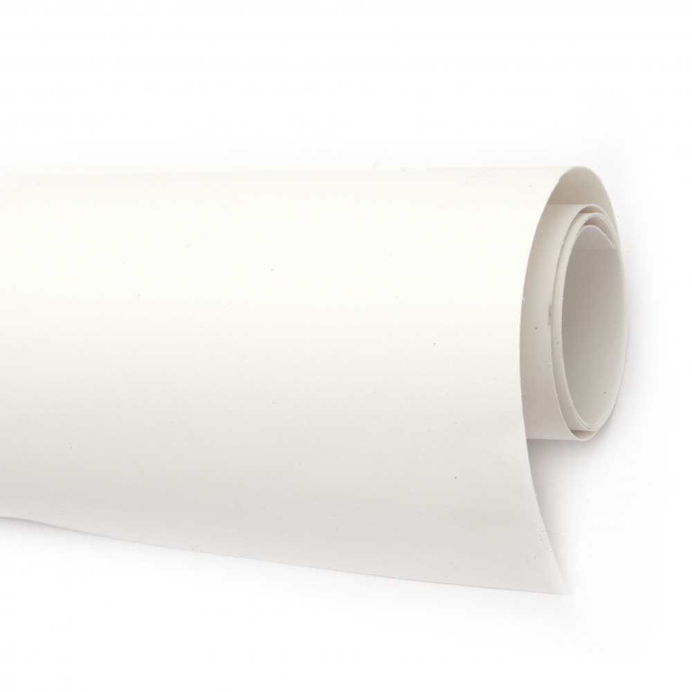 Velour paper artificial leather 350 g 50x100 cm white coconut