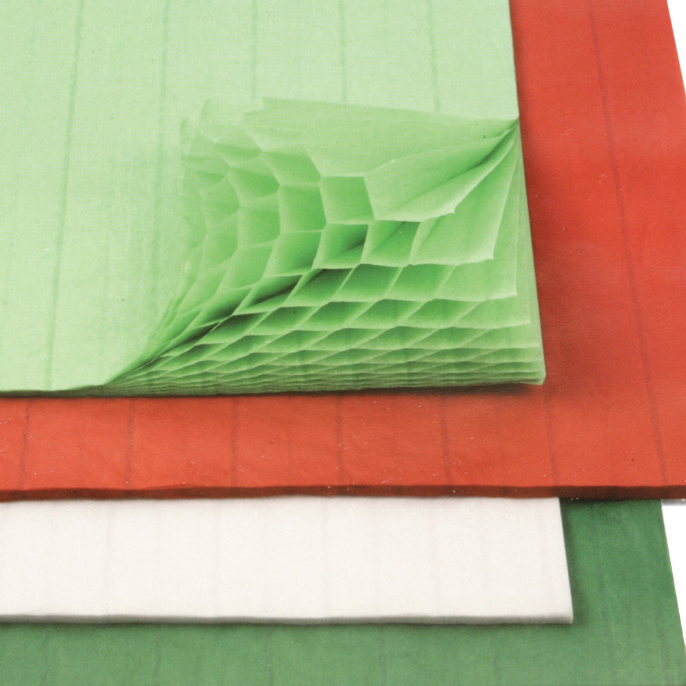 Χαρτί διακοσμητικό κηρήθρας (βάφλας) 28x17,8 εκ. ΜΙΞ χρωμάτων -1 τεμάχιο