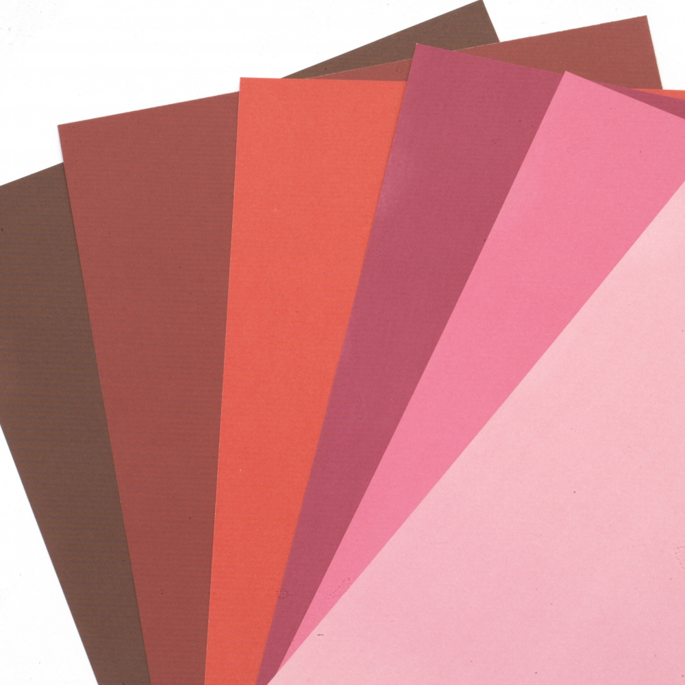 Paper, 120 g/m², A4 (297x210 mm), Berry Shades, 6 Colors - 60 Sheets