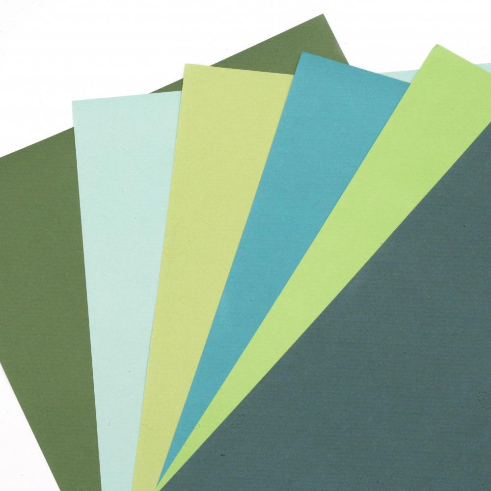 Paper, 120 g/m², A4 (297x210 mm), Forever Green, 6 Colors - 60 Sheets