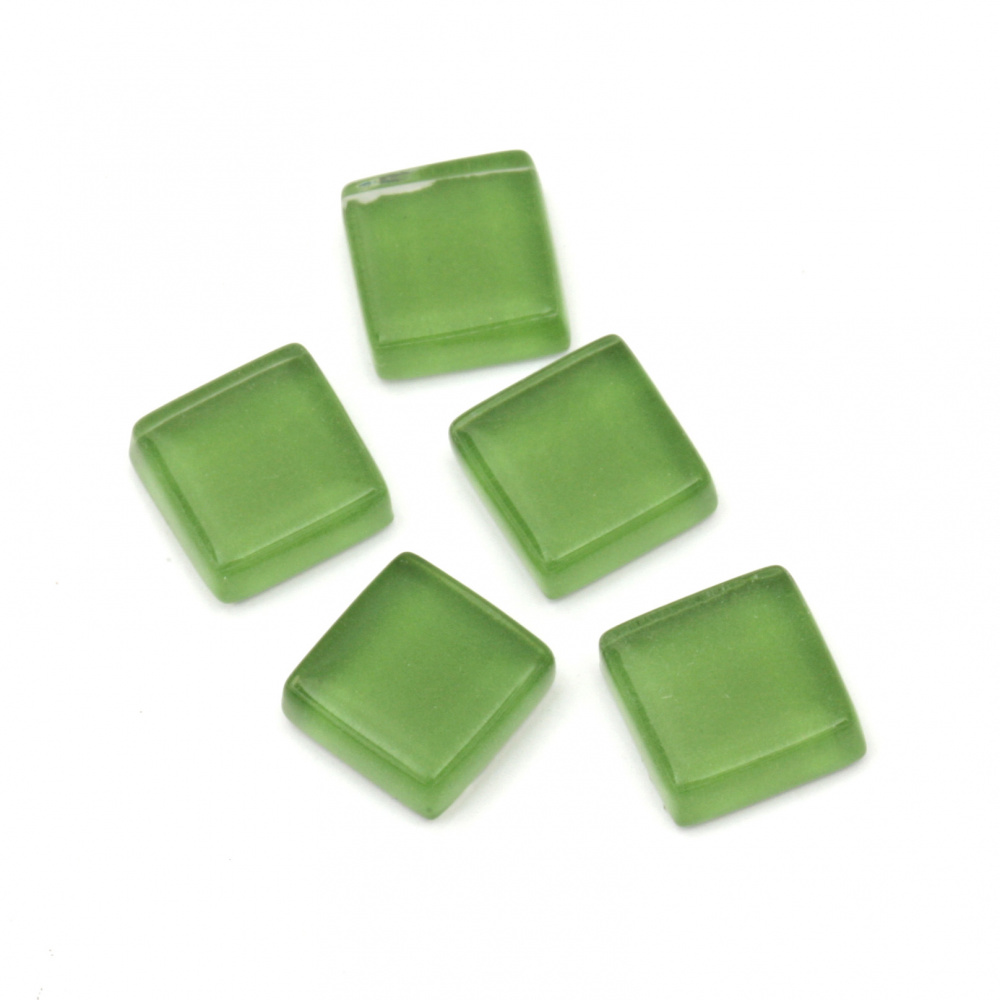 Mirror glass mosaic for decoration 10x10x4 mm color green 100 grams ~ 113 pieces