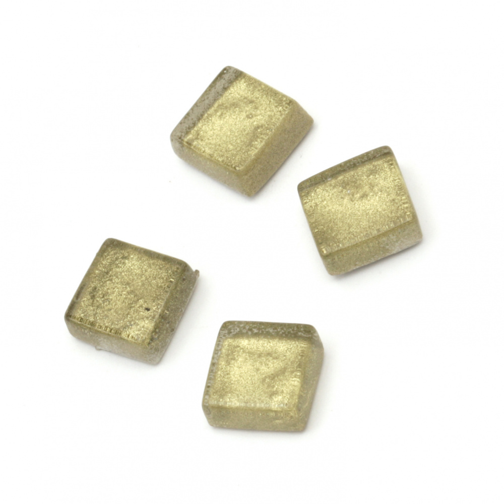 Μωσαϊκό γυάλινο για διακόσμηση 10x10x4 mm χρυσό 100 γραμμάρια ~ 113 τεμάχια
