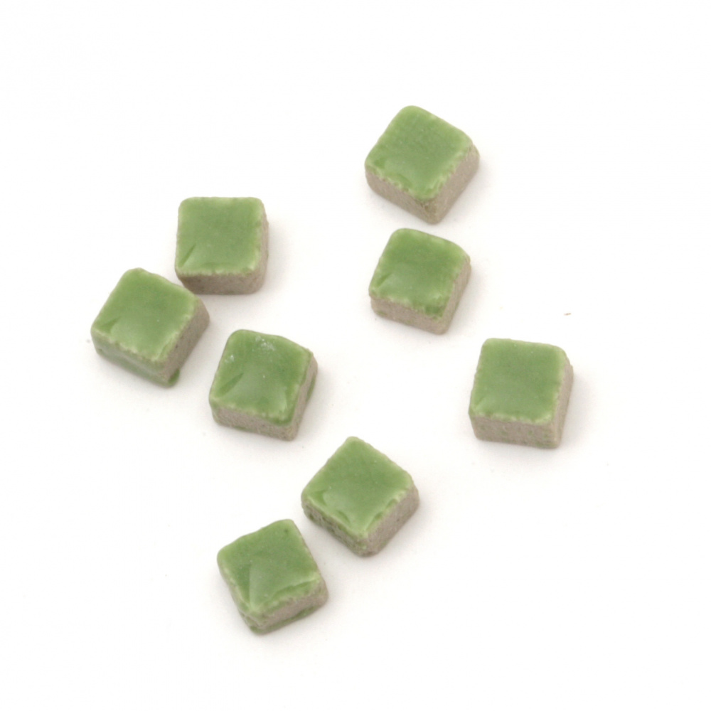 Ceramic mosaic for decoration 5x5x3.5 mm green 20 g ~ 132 pieces