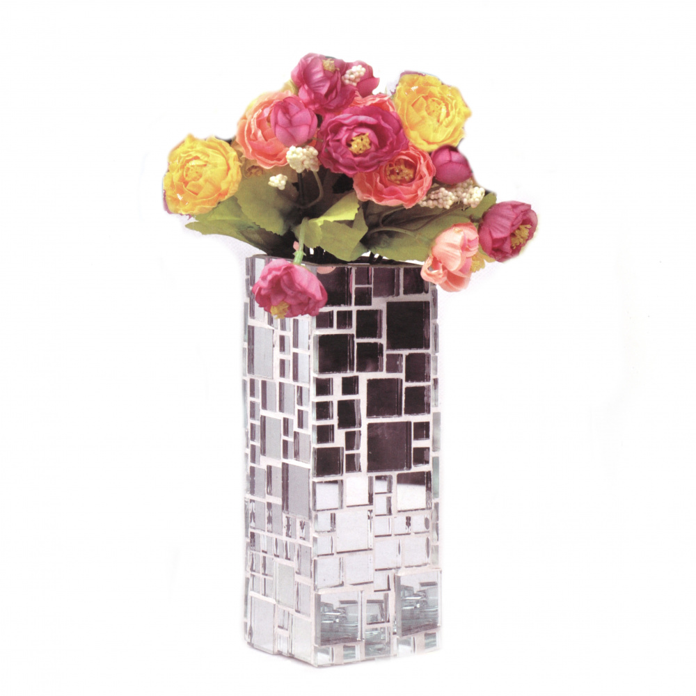 Creative Vase Set 205x60x60mm 4 Sizes Mirror Glass Mosaic for Decoration ~ 237 pieces