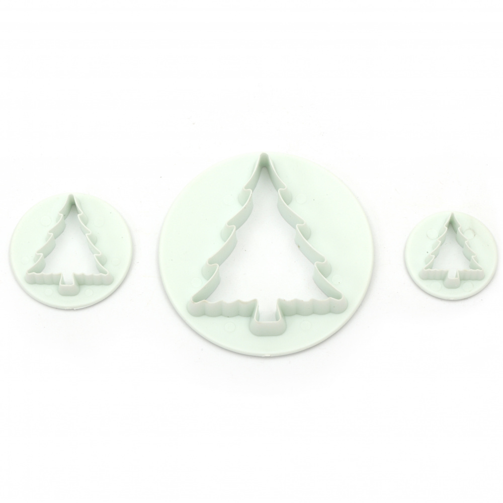 Set of shapes, cutters 55x65x15 mm 30x35x11 mm 23x27x10 mm Christmas tree -3 pieces