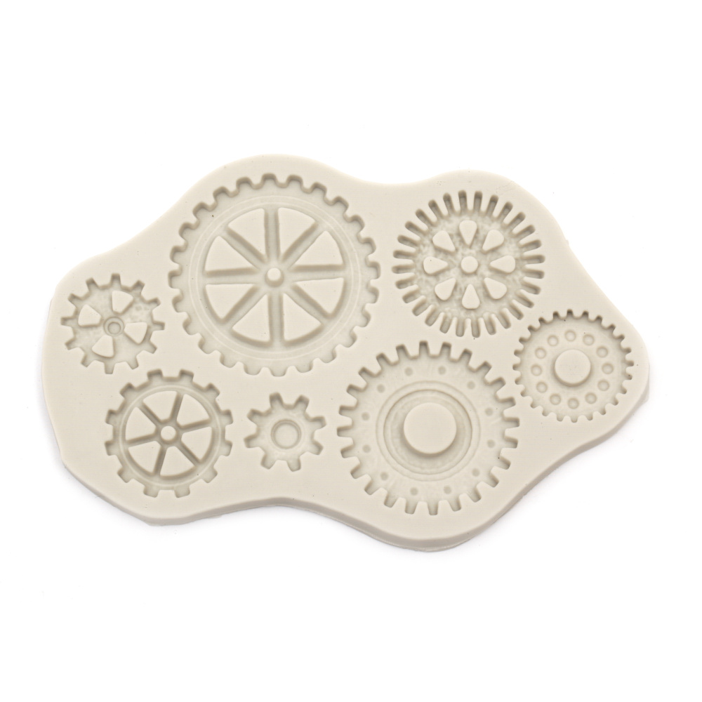 Silicone Mold / Mould, 160x103x7 mm, Shapes: 7 kinds of Gears