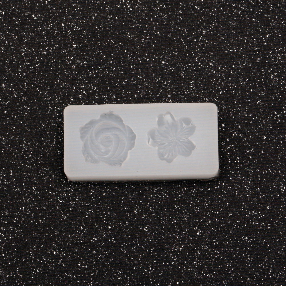Silicone Mold/Shape, 20x42x7 mm, Flower Design