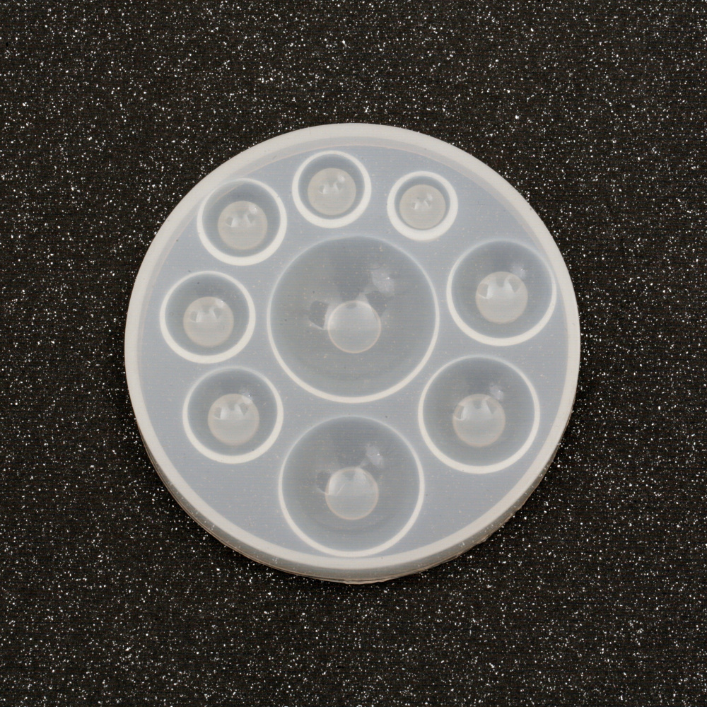 Silicone Mold/Shape, 83x10 mm, Half Spheres