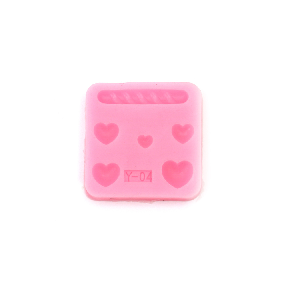 Silicone Mold, 40x7 mm, Heart Shape