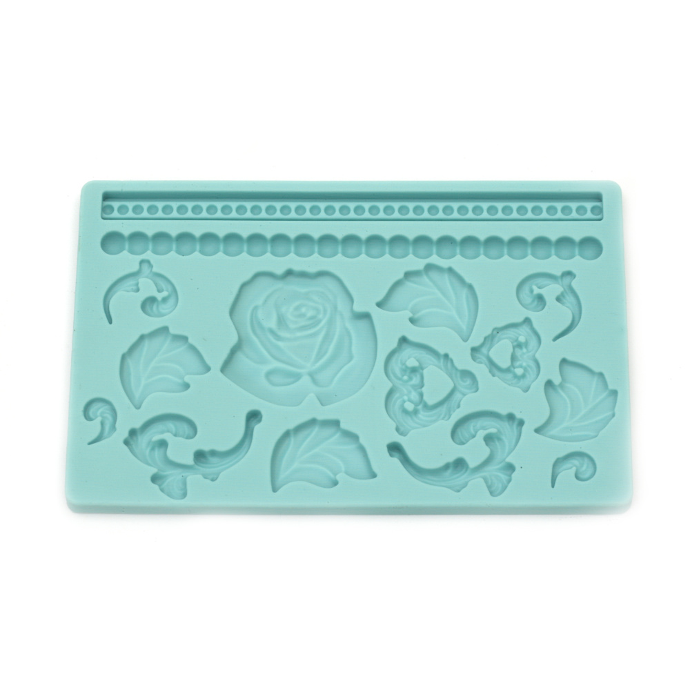 Silicone Mold /Shape/, 200x128x10 mm, Flowers Design
