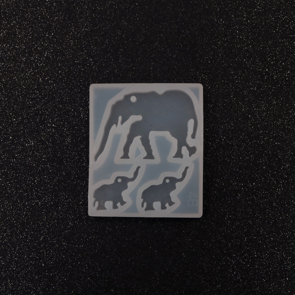Mold din silicon /forma/ 70x60x8 mm elefanti
