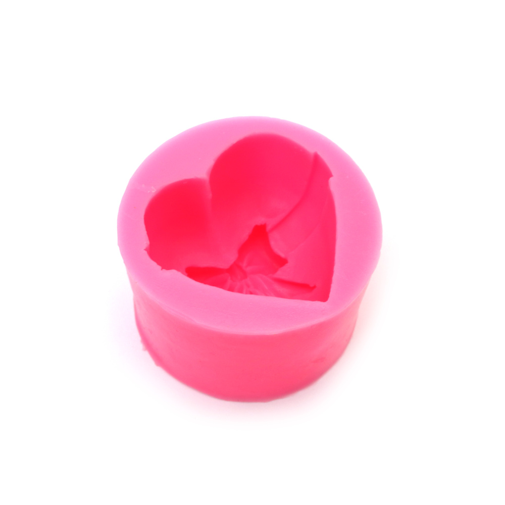 Stampo in silicone, cuore con nastro, 55x36 mm