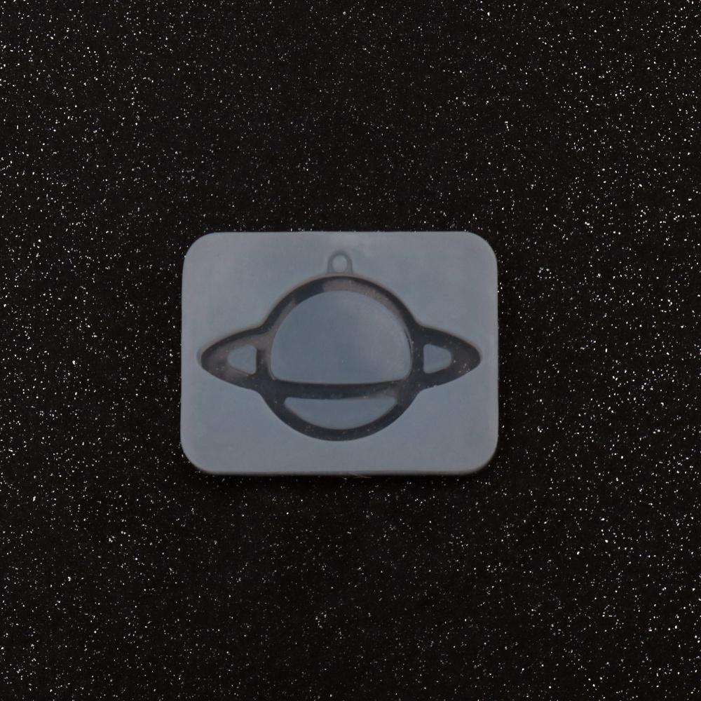 Silicone Mold 45x35x6 mm Saturn Pendant