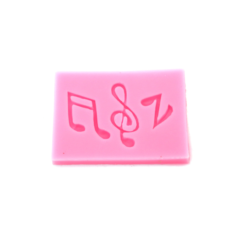 Silicone Mold 60x44x6 mm Musical Notes