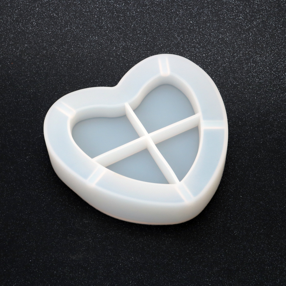 Forma silikonowa DIY do popielniczki w kształcie serca, 163 x 165 x 31 mm