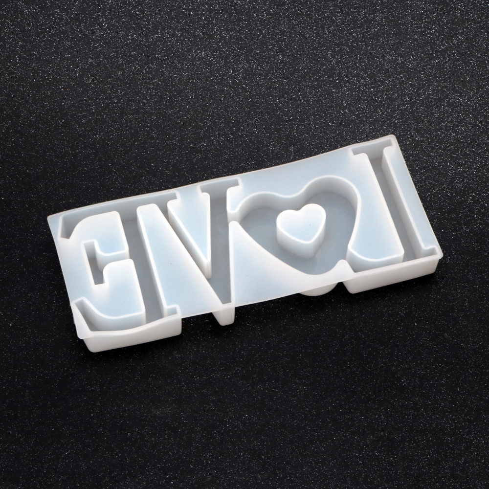 Silicone Mold, 210x85x22 mm, "LOVE" Text Shape