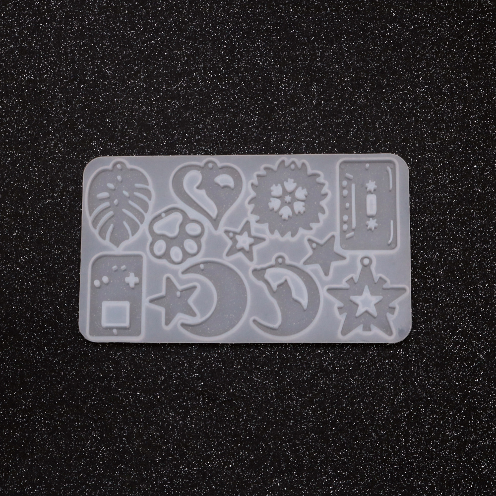 Silicone Mold, 130x77x5 mm, Pendants Shape