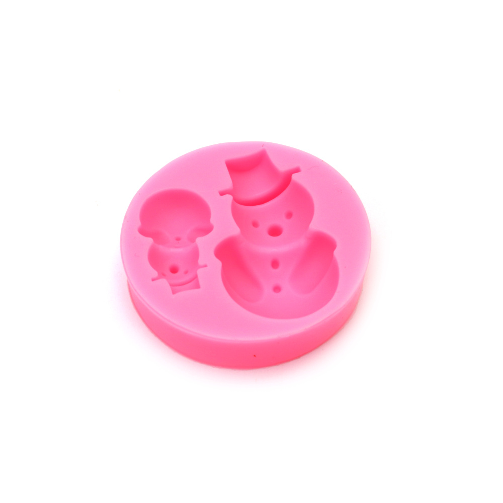 Silicone Mold, 56x13 mm, Snowman Shape