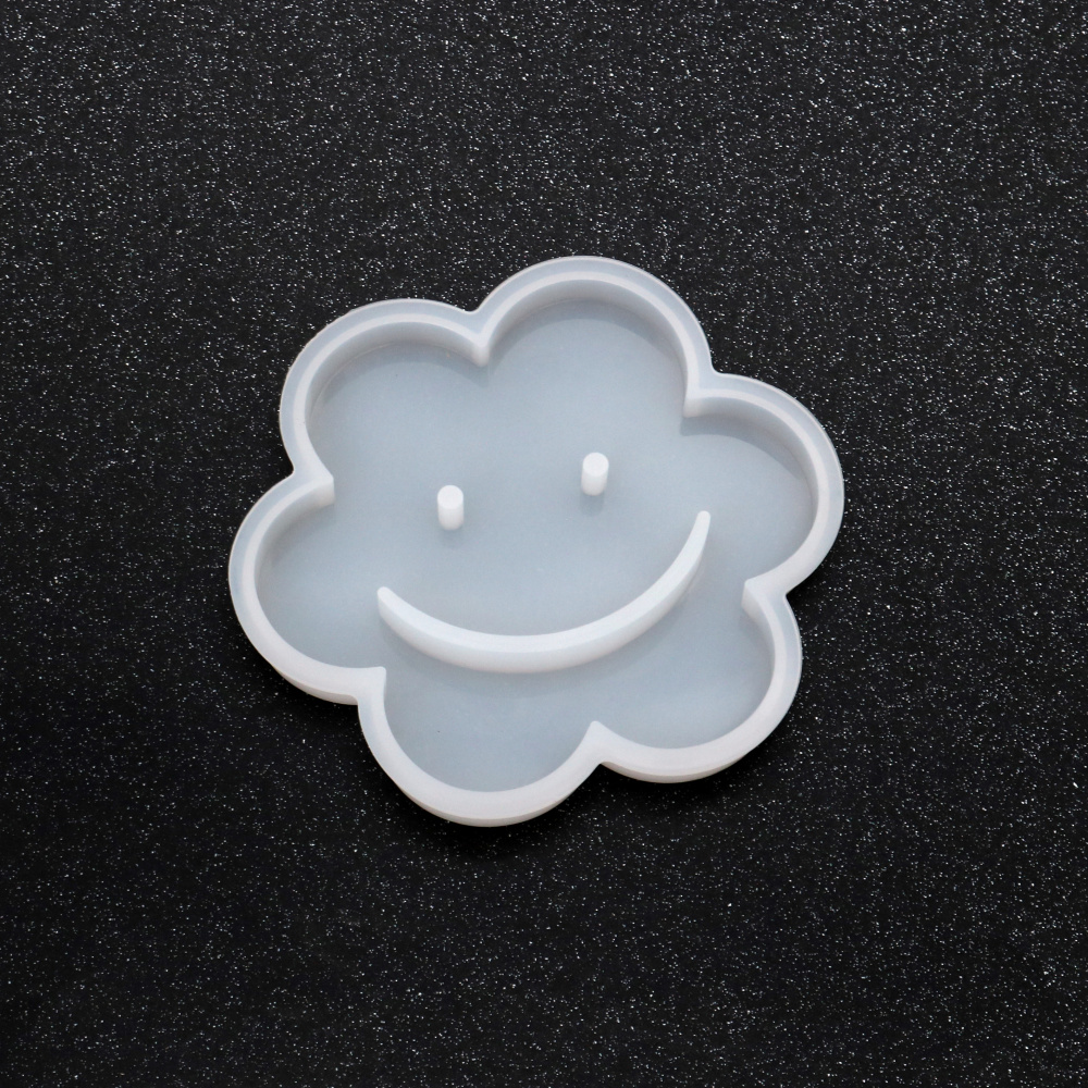 Silicone Mold, 120x110x13 mm, Smiley Face Shape