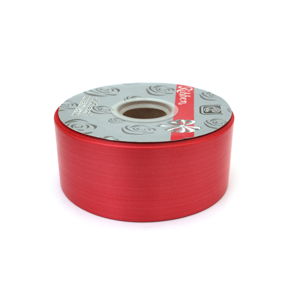 Panglică pentru flori și ambalaje 48 mm culoare roșie ~75 metri