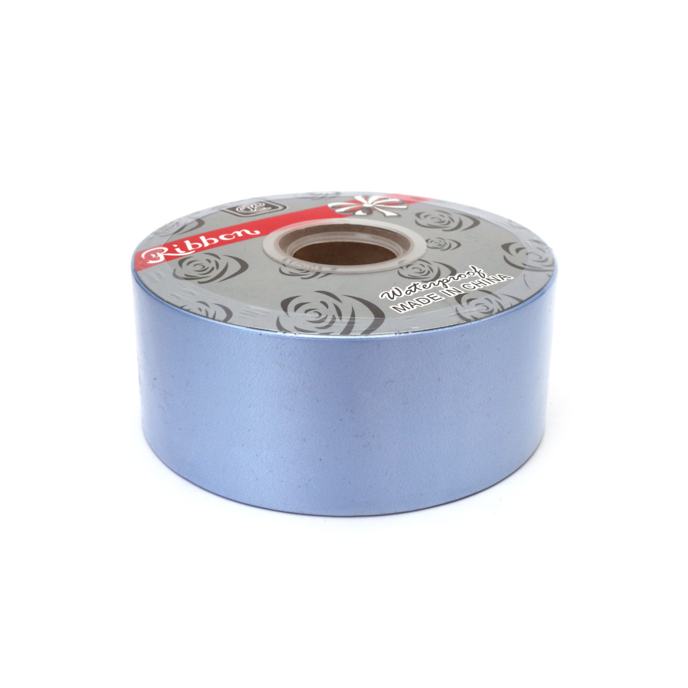 Panglică pentru flori și ambalaje 48 mm culoare albastru ~75 metri