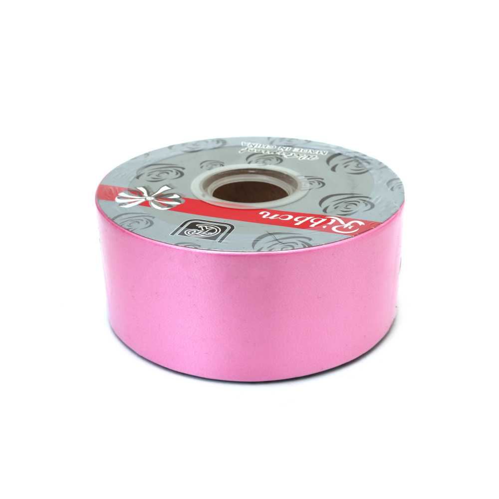 Panglică pentru flori și ambalaje 48 mm roz ~75 metri