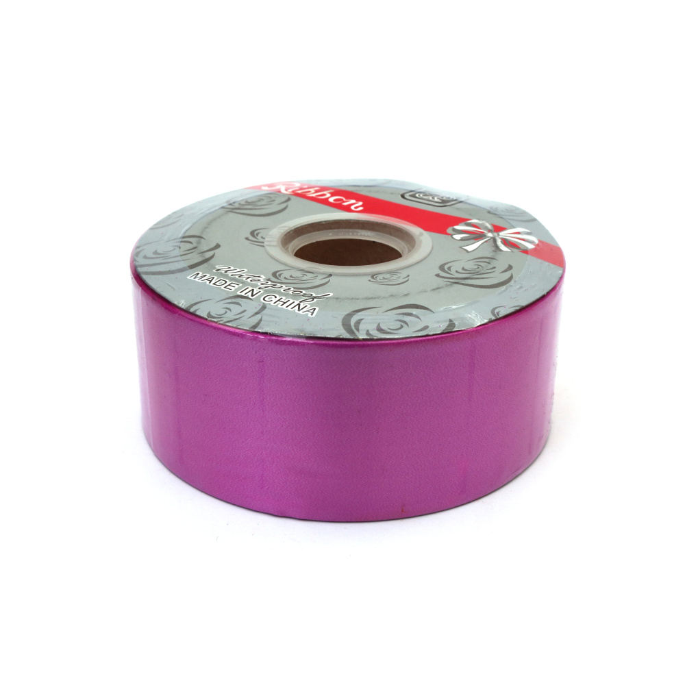 Panglică pentru flori și ambalaje 48 mm culoare ciclam ~75 metri