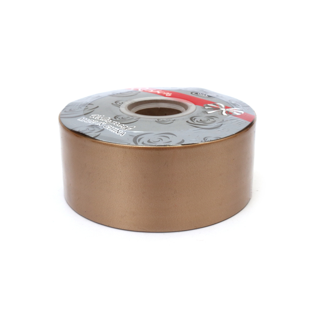 Panglică pentru flori și ambalaje 48 mm culoare aurie ~75 metri