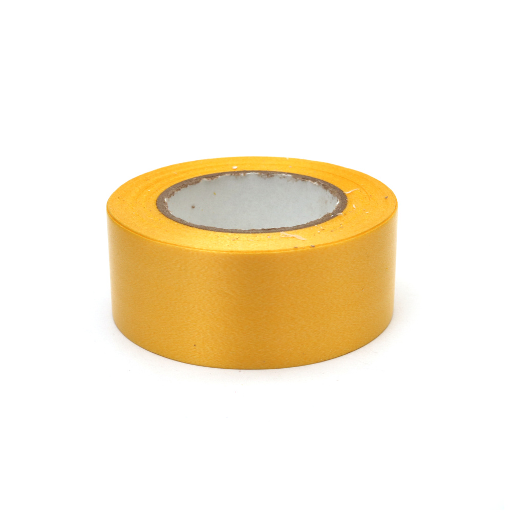 Panglică pentru flori și ambalaje 25 mm galbenă ~18 metri