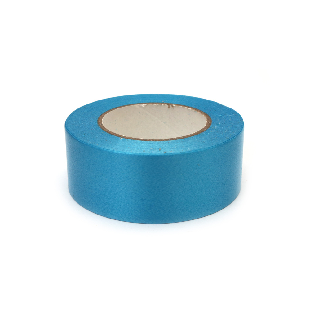 Panglică pentru flori și ambalaje 25 mm culoare albastră ~18 metri