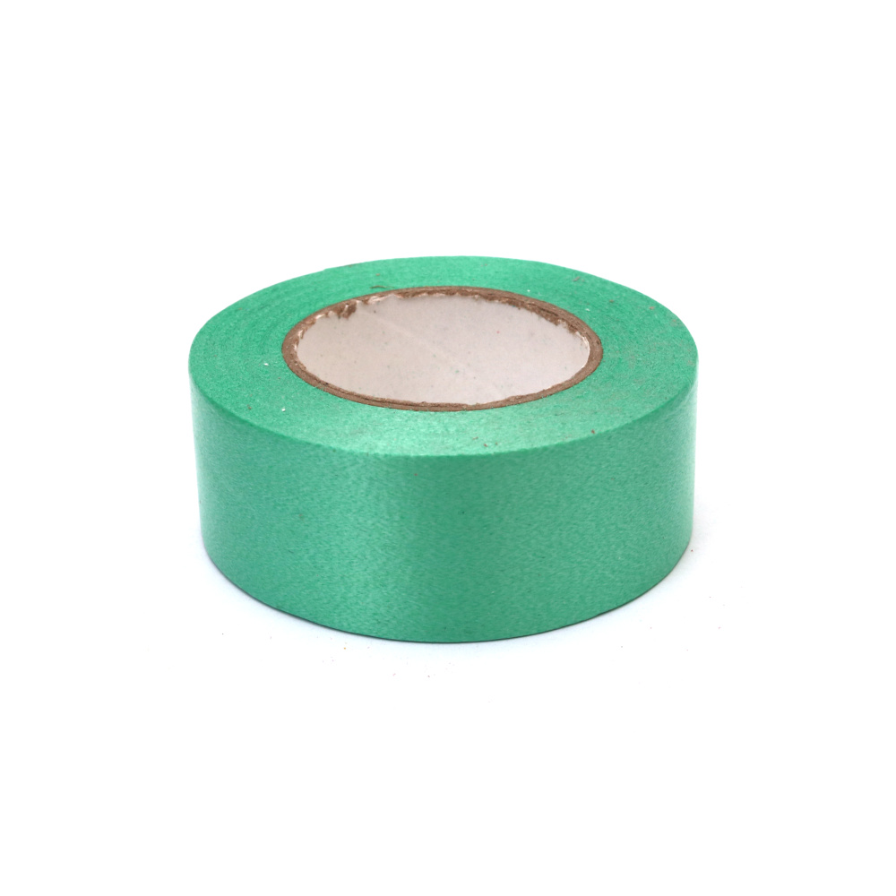 Panglică pentru flori și ambalaje 25 mm culoare verde ~18 metri