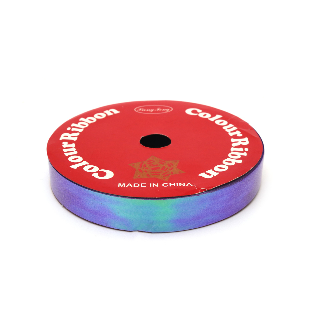 Panglică pentru flori și ambalaje 16 mm violet curcubeu ~9 metri