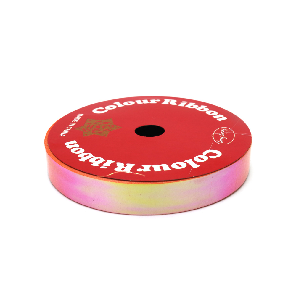 Panglică pentru flori și ambalaje 16 mm portocaliu curcubeu ~9 metri