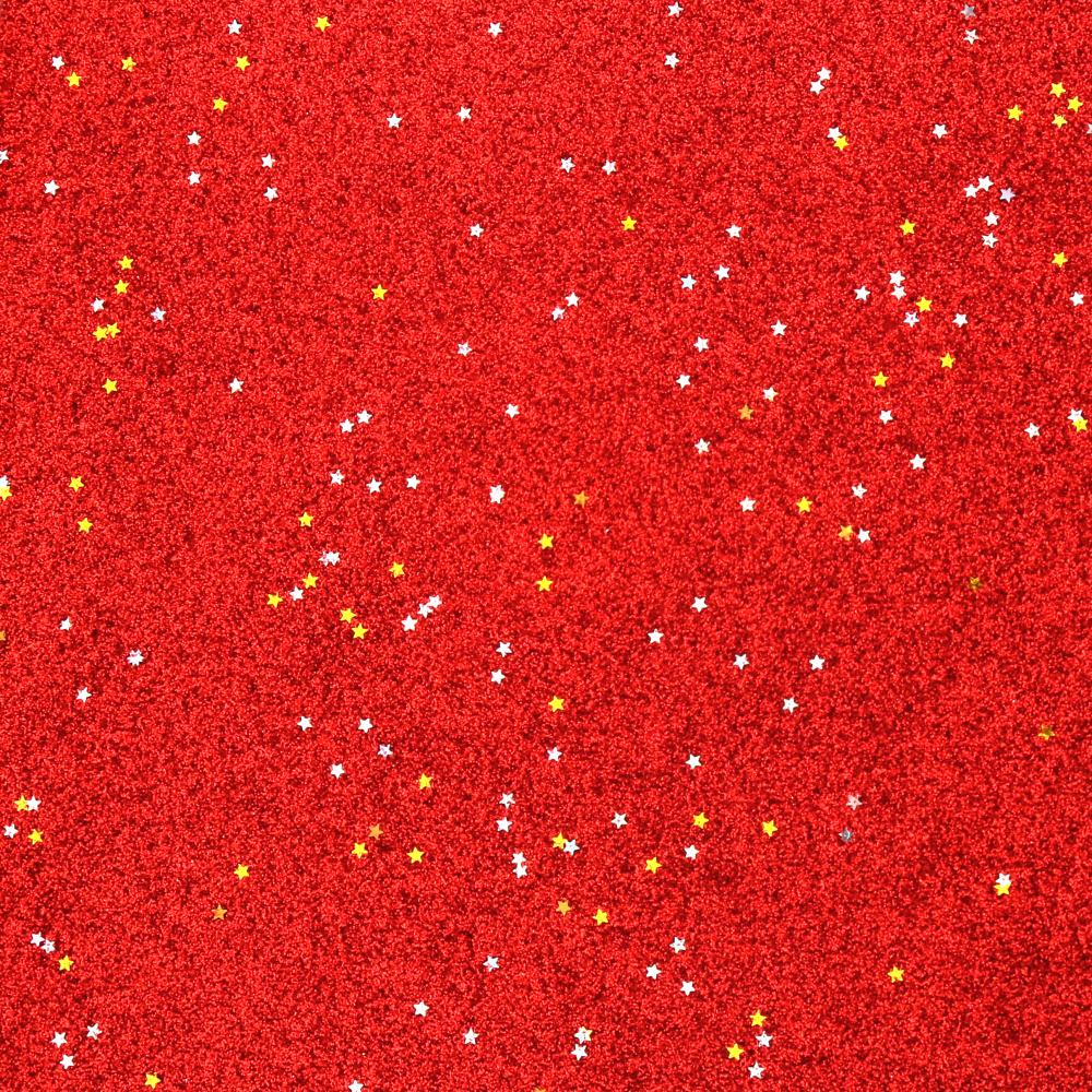 Canvas with Glitter, 40x48x0.5 mm, Red - 1 Sheet