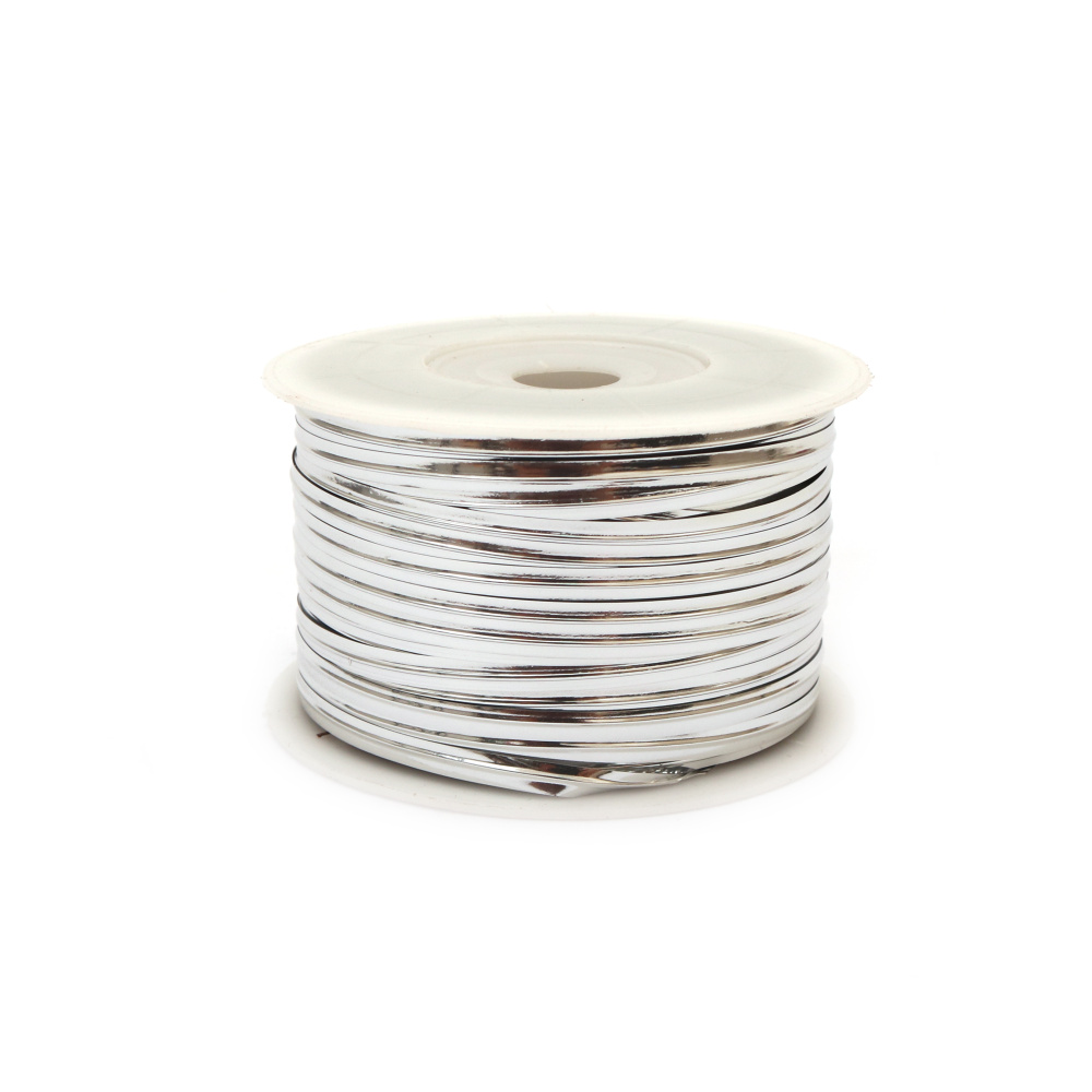 Wire strip, 5 mm, silver color - 91 meters
