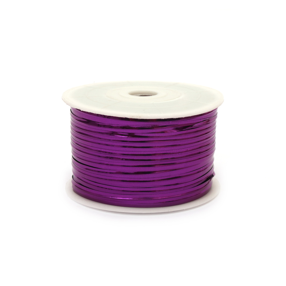 Wire ribbon, 5 mm color purple - 91 meters
