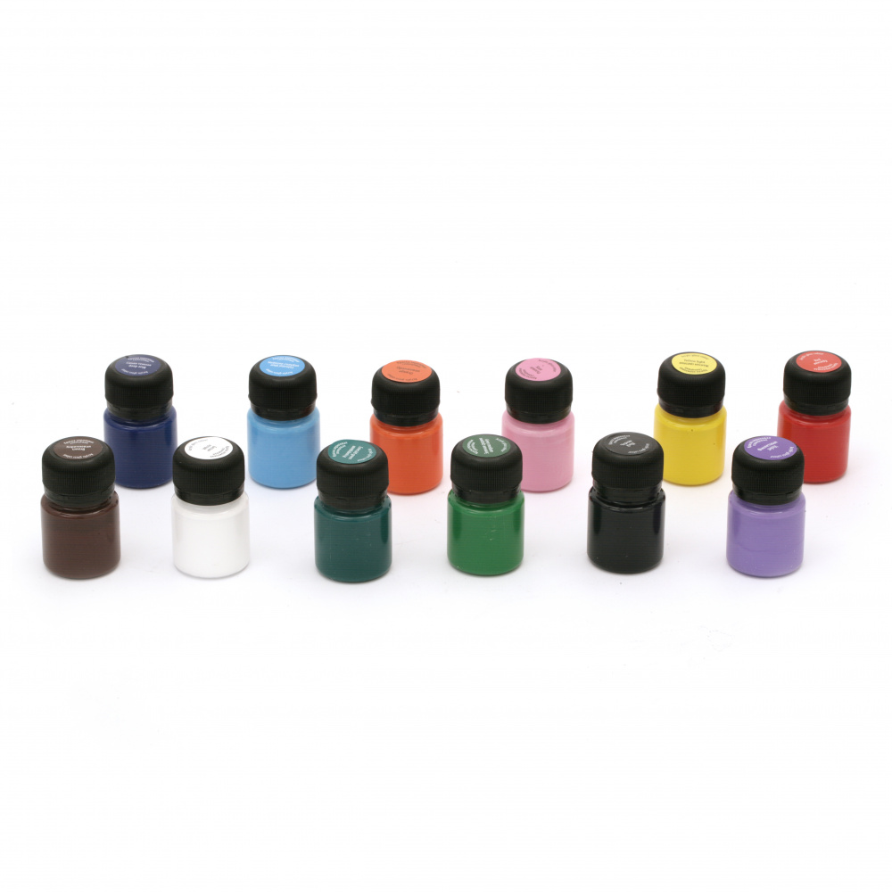 Ακρυλικό χρώμα DECOLA σε παλέτα 12 χρωμάτων x 20 ml  με γυαλάδα